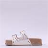 Paul Green 2 Strap Studded Mule Sandal - Off White Gold